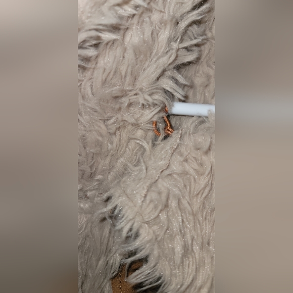 American Rag faux fur & suede  Jacket Coat extra small soft tan beige - Picture 4 of 16